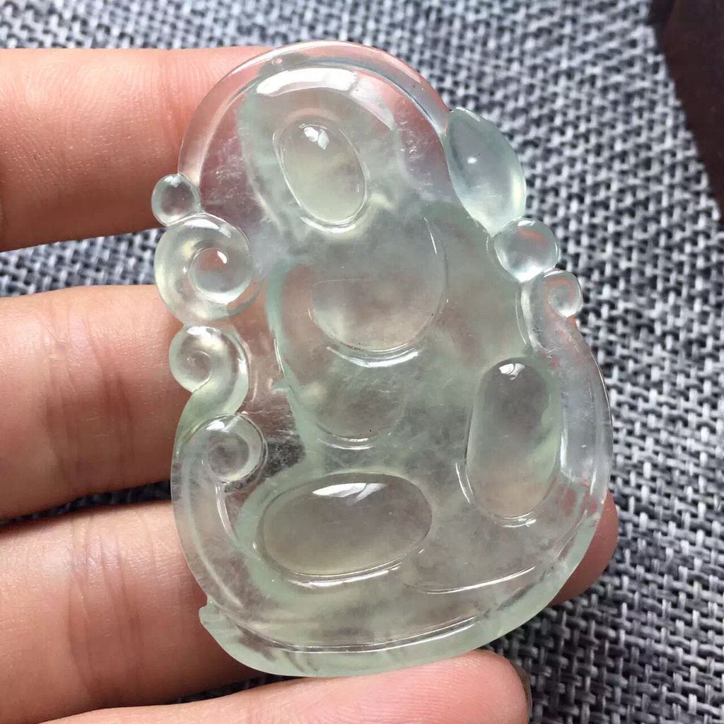 天然A货墨翠 自在观音